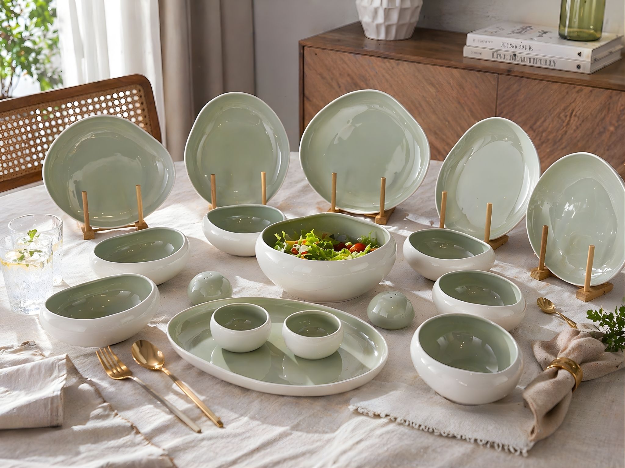 Mint Green Dinner Set