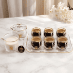 ⁦طقم قهوة بالصينية والسكرية واللبانة ذهبي 10 قطع⁩ - الصورة ⁦2⁩