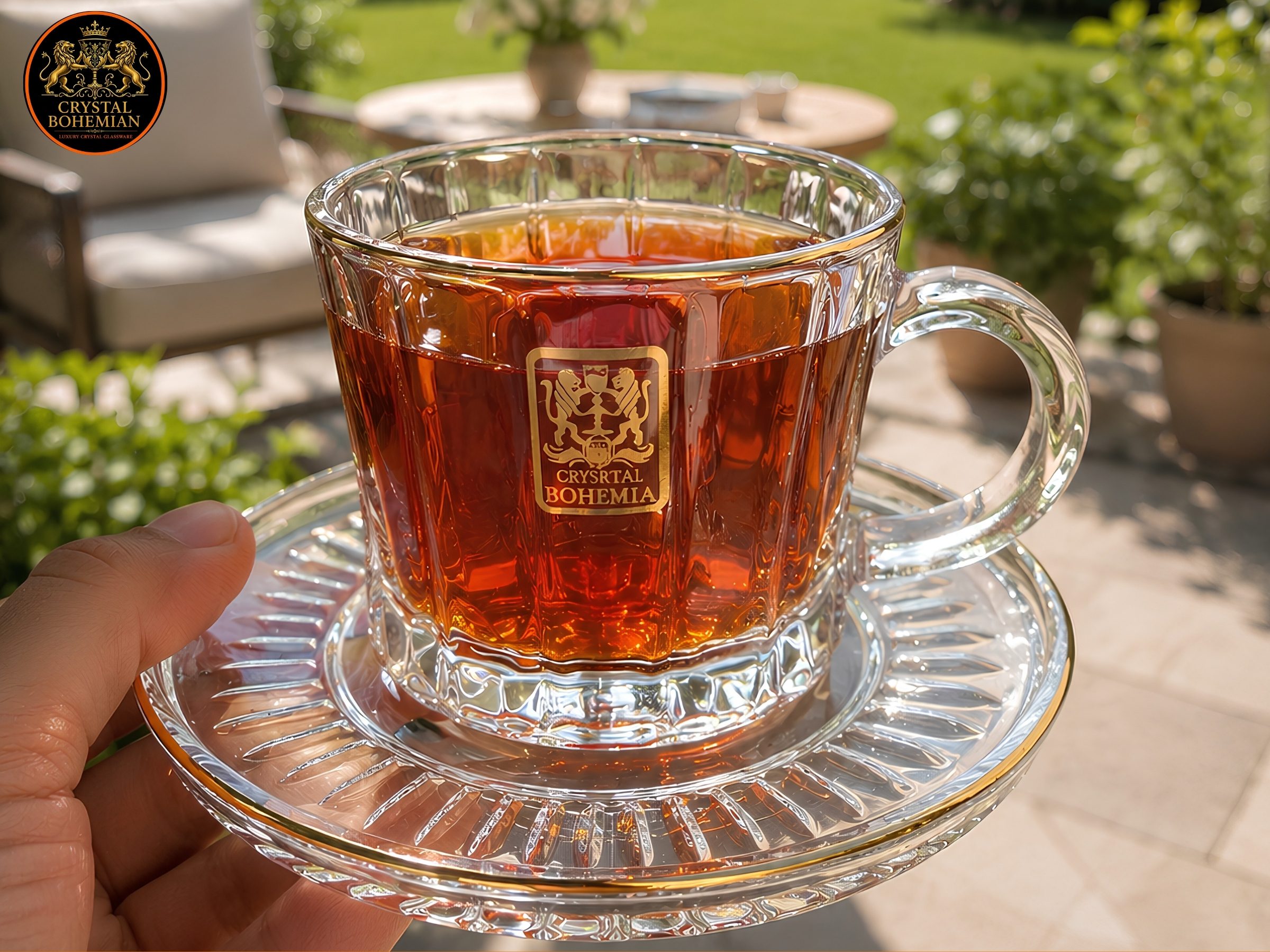 _الاسعار الجديد 1 محمد - 2026-07-22T141721.409 طقم شاي وقهوة بالطبق كريستال 12 قطعة – CB001232 - الصورة 1