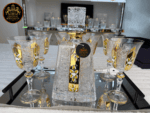 ⁦طقم شربات كريستال بوهيمي تشيكي ذهبي 7 قطع – CB005004⁩ - الصورة ⁦2⁩